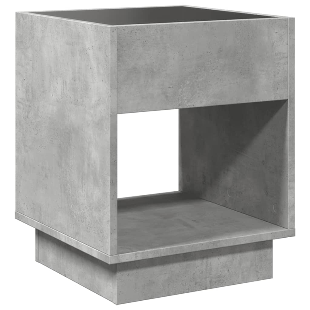 Noptieră cu LED infinity, gri beton, 40x40x50 cm GartenMobel Dekor