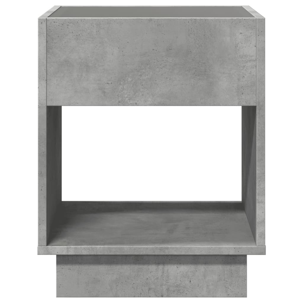 Noptieră cu LED infinity, gri beton, 40x40x50 cm GartenMobel Dekor