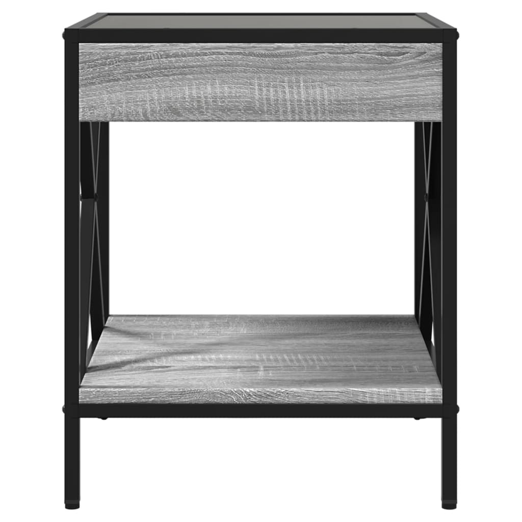 Noptieră cu LED infinity, gri sonoma, 40x40x49 cm GartenMobel Dekor