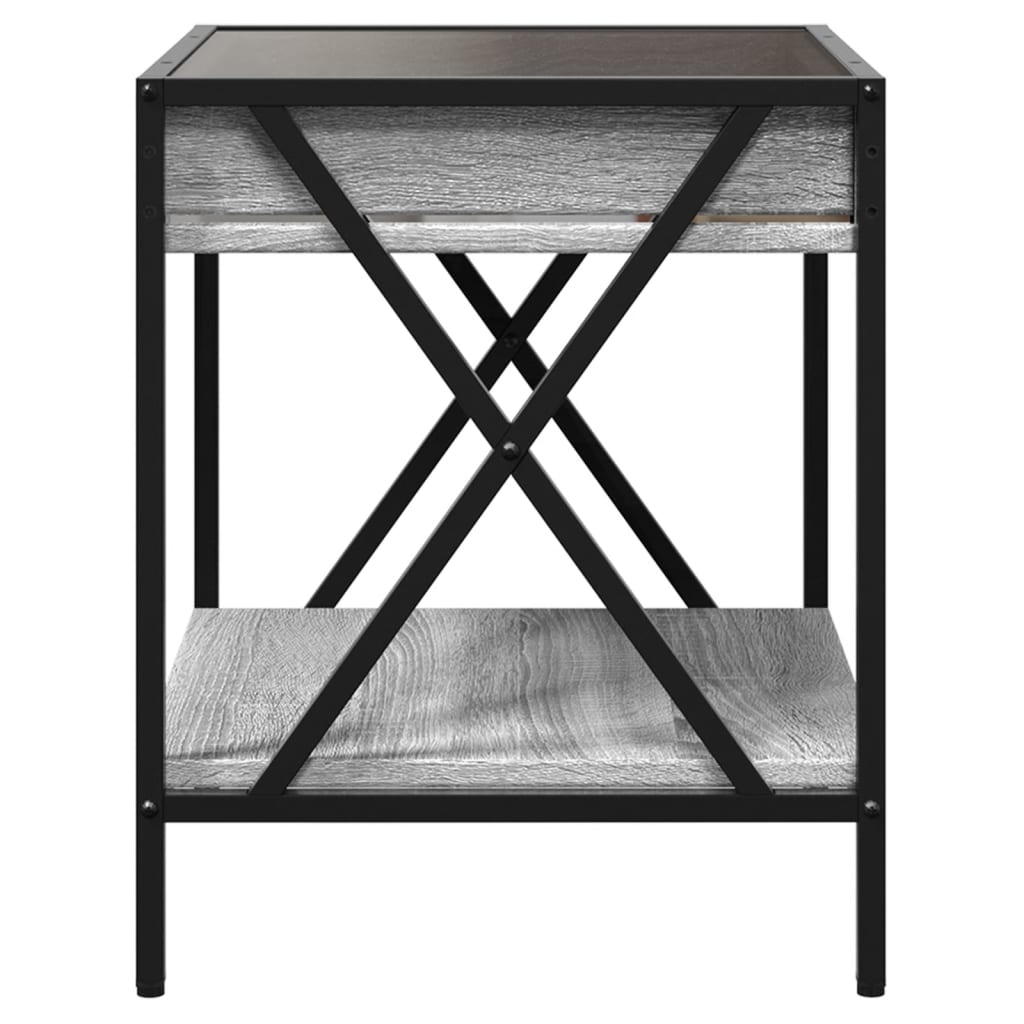 Noptieră cu LED infinity, gri sonoma, 40x40x49 cm GartenMobel Dekor