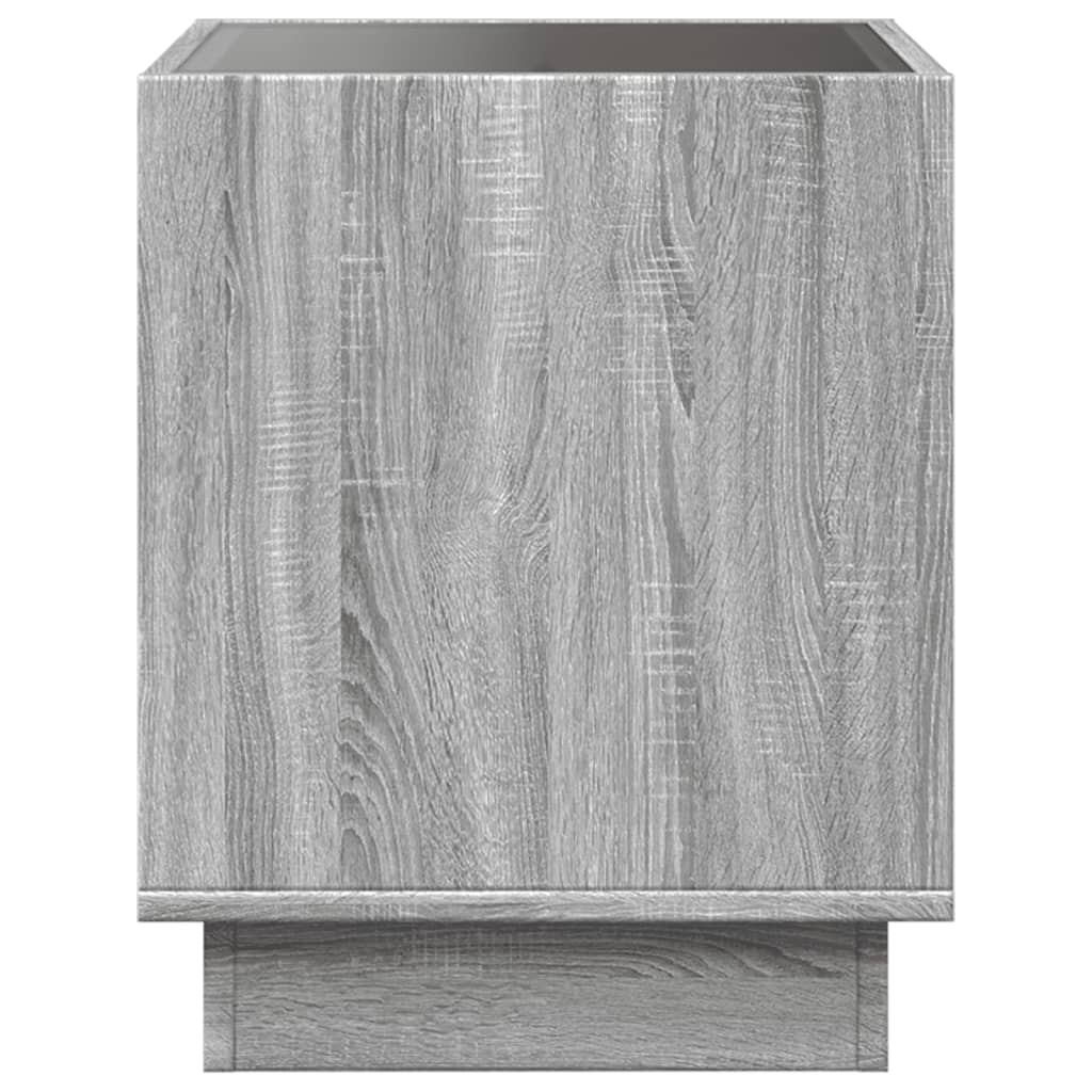 Noptieră cu LED infinity, gri sonoma, 40x40x50 cm GartenMobel Dekor
