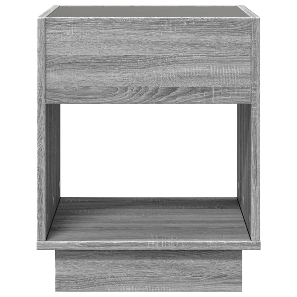 Noptieră cu LED infinity, gri sonoma, 40x40x50 cm GartenMobel Dekor