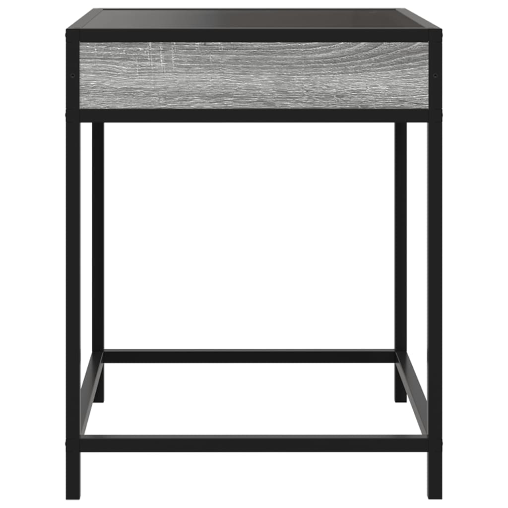 Noptieră cu LED infinity, gri sonoma, 40x40x51 cm GartenMobel Dekor