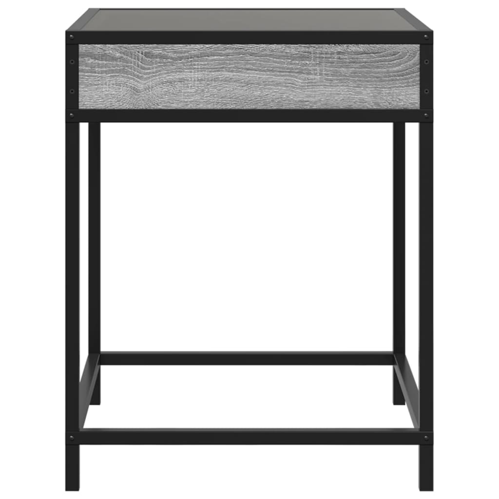 Noptieră cu LED infinity, gri sonoma, 40x40x51 cm GartenMobel Dekor