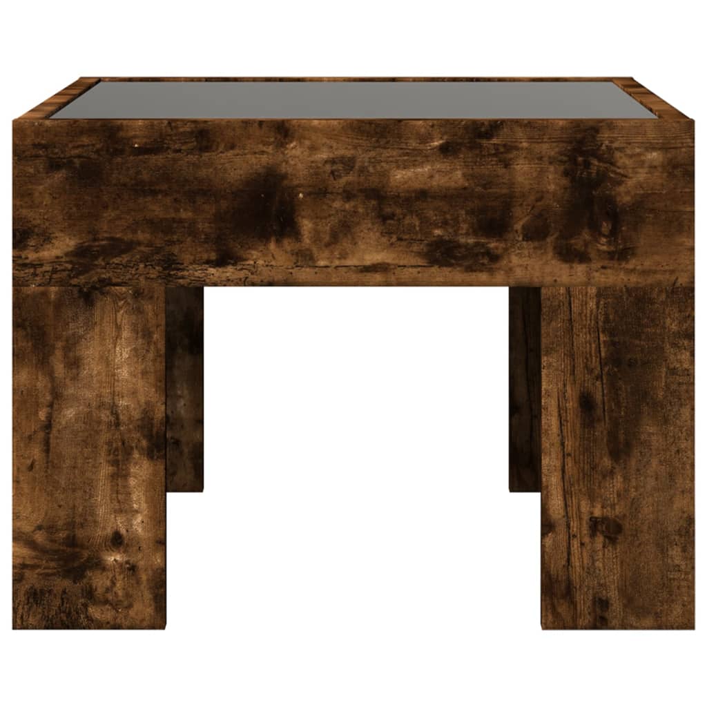 Noptieră cu LED infinity, stejar fumuriu, 40x40x30 cm GartenMobel Dekor