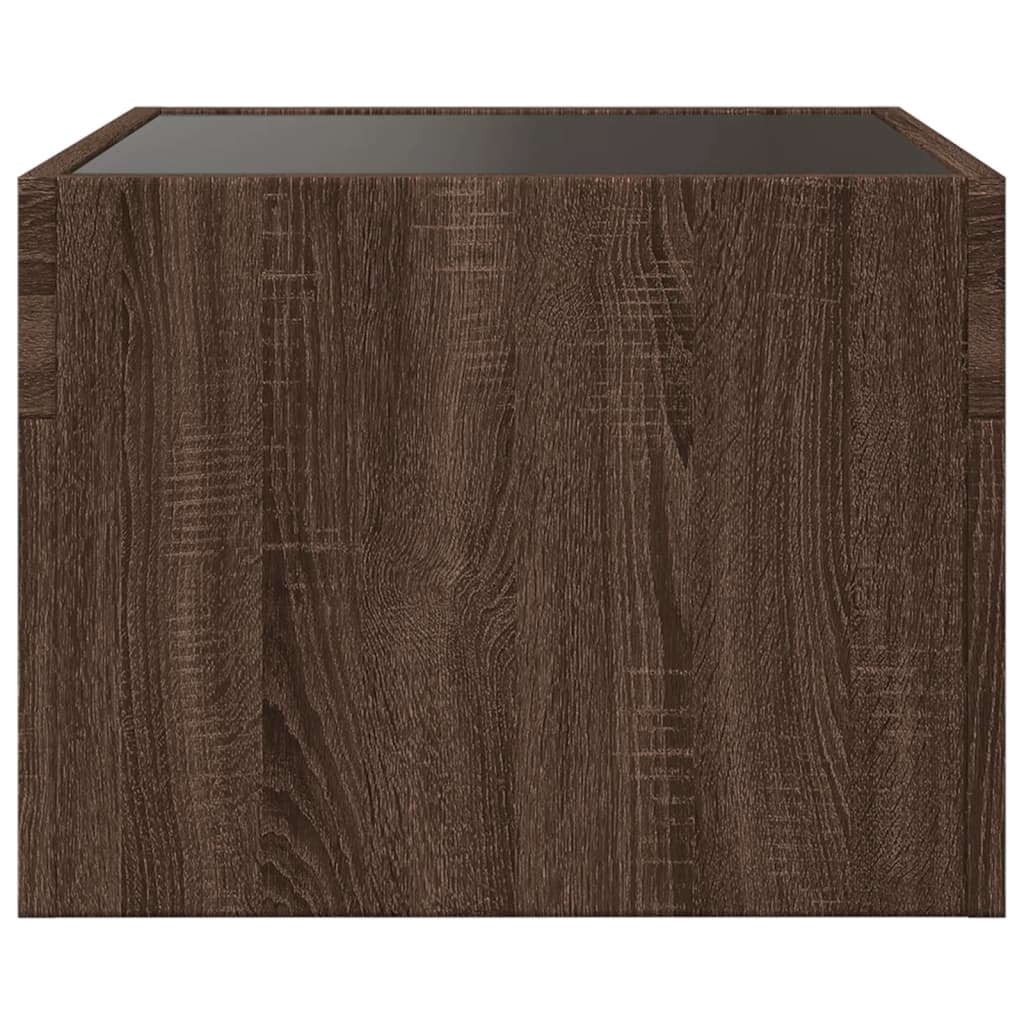 Noptieră cu LED infinity, stejar maro, 40x40x30 cm GartenMobel Dekor