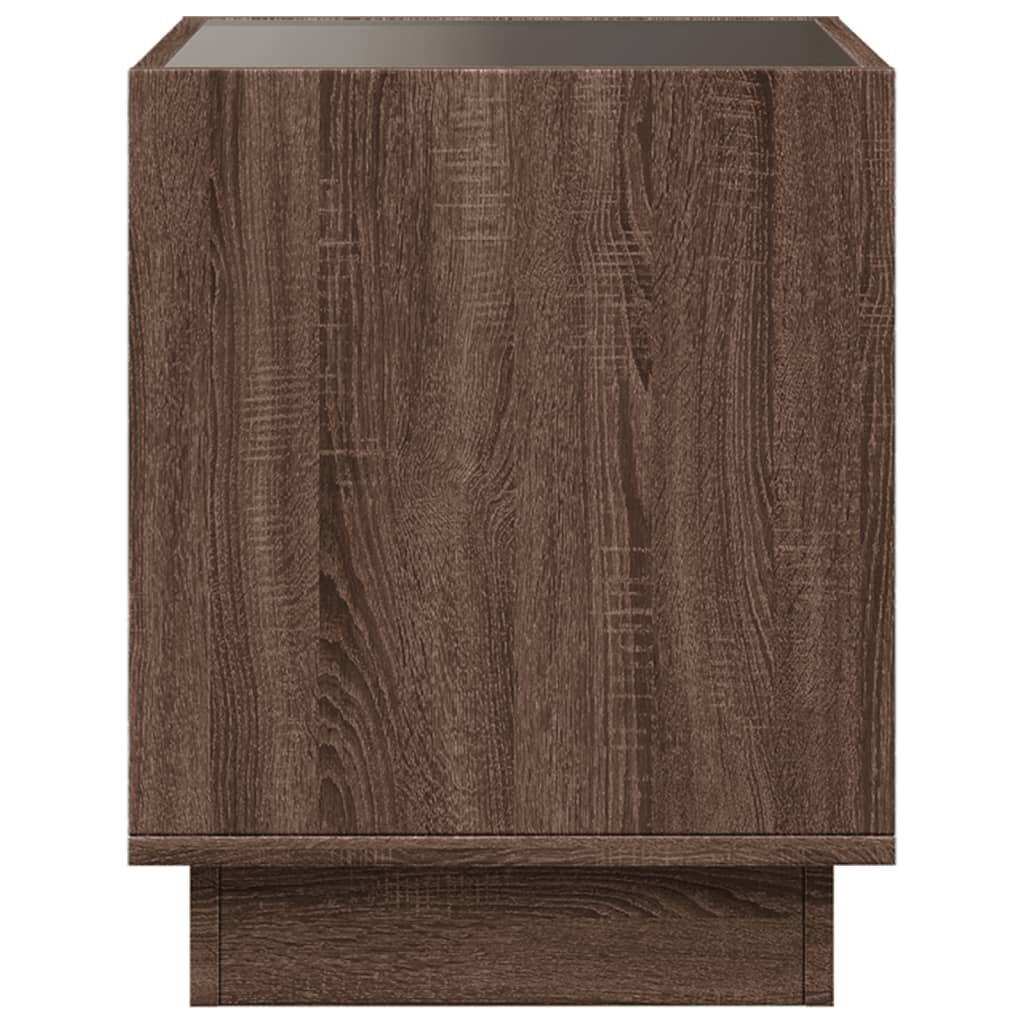 Noptieră cu LED infinity, stejar maro, 40x40x50 cm GartenMobel Dekor