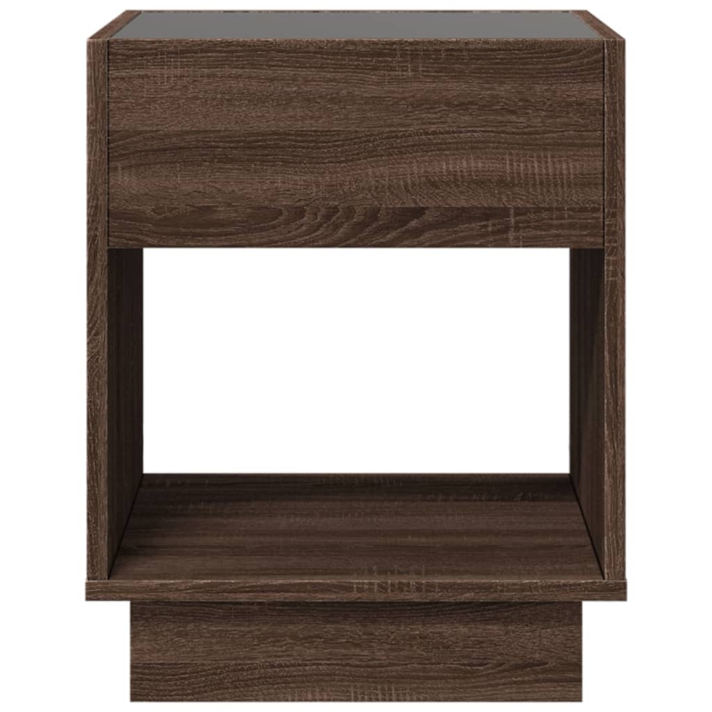 Noptieră cu LED infinity, stejar maro, 40x40x50 cm GartenMobel Dekor