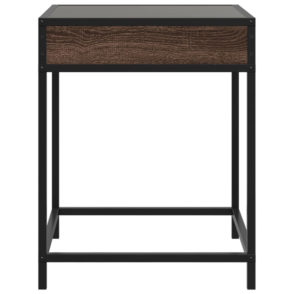 Noptieră cu LED infinity, stejar maro, 40x40x51 cm GartenMobel Dekor