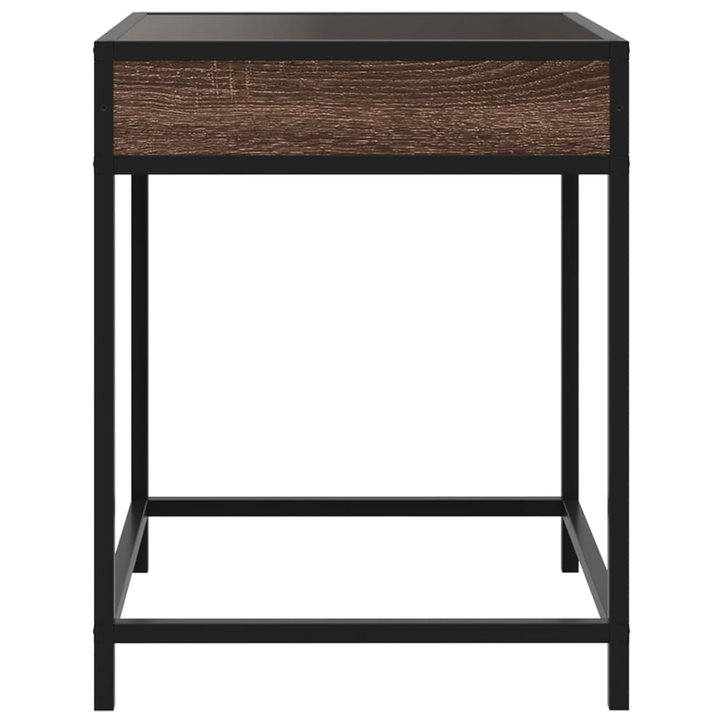 Noptieră cu LED infinity, stejar maro, 40x40x51 cm GartenMobel Dekor