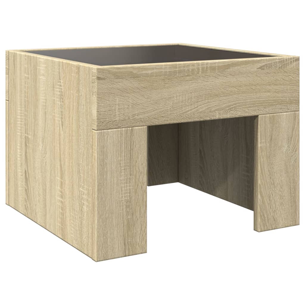 Noptieră cu LED infinity, stejar sonoma, 40x40x30 cm GartenMobel Dekor