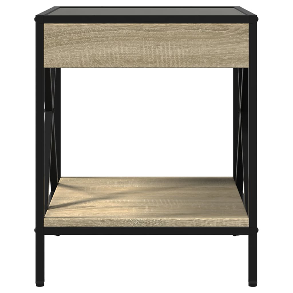 Noptieră cu LED infinity, stejar sonoma, 40x40x49 cm GartenMobel Dekor