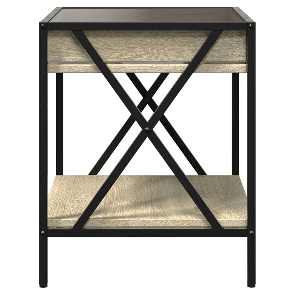 Noptieră cu LED infinity, stejar sonoma, 40x40x49 cm GartenMobel Dekor