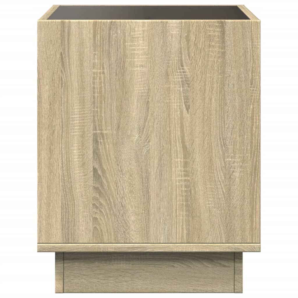 Noptieră cu LED infinity, stejar sonoma, 40x40x50 cm GartenMobel Dekor