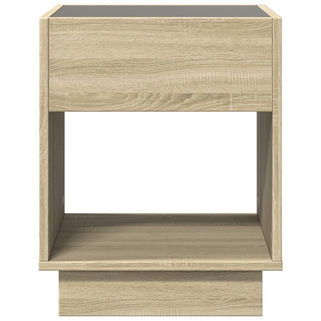 Noptieră cu LED infinity, stejar sonoma, 40x40x50 cm GartenMobel Dekor