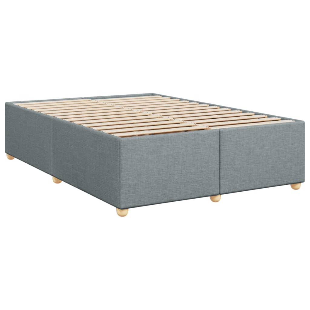 Pat box spring cu saltea, gri deschis, 140x190 cm, textil GartenMobel Dekor