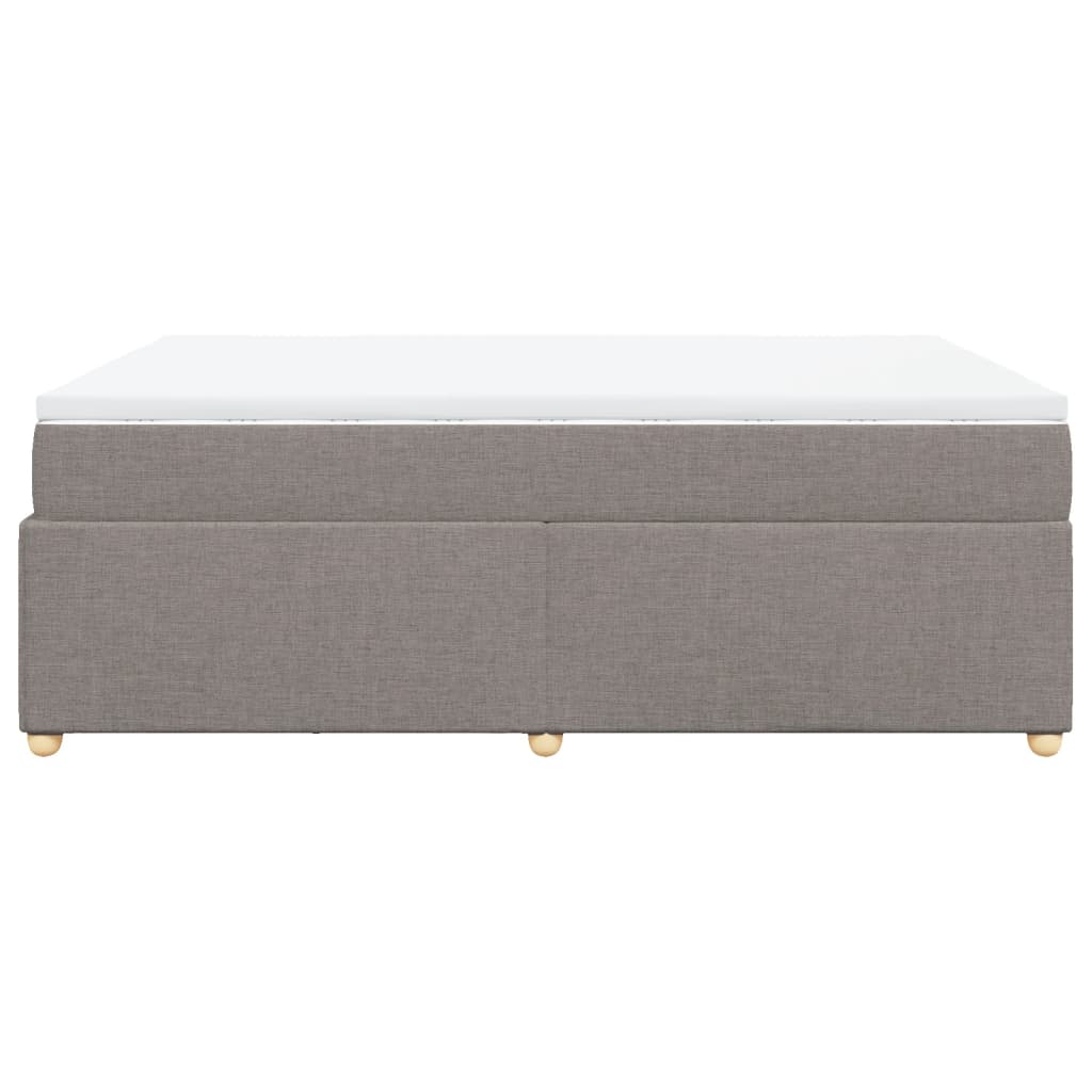 Pat box spring cu saltea, gri taupe, 160x200 cm material textil GartenMobel Dekor