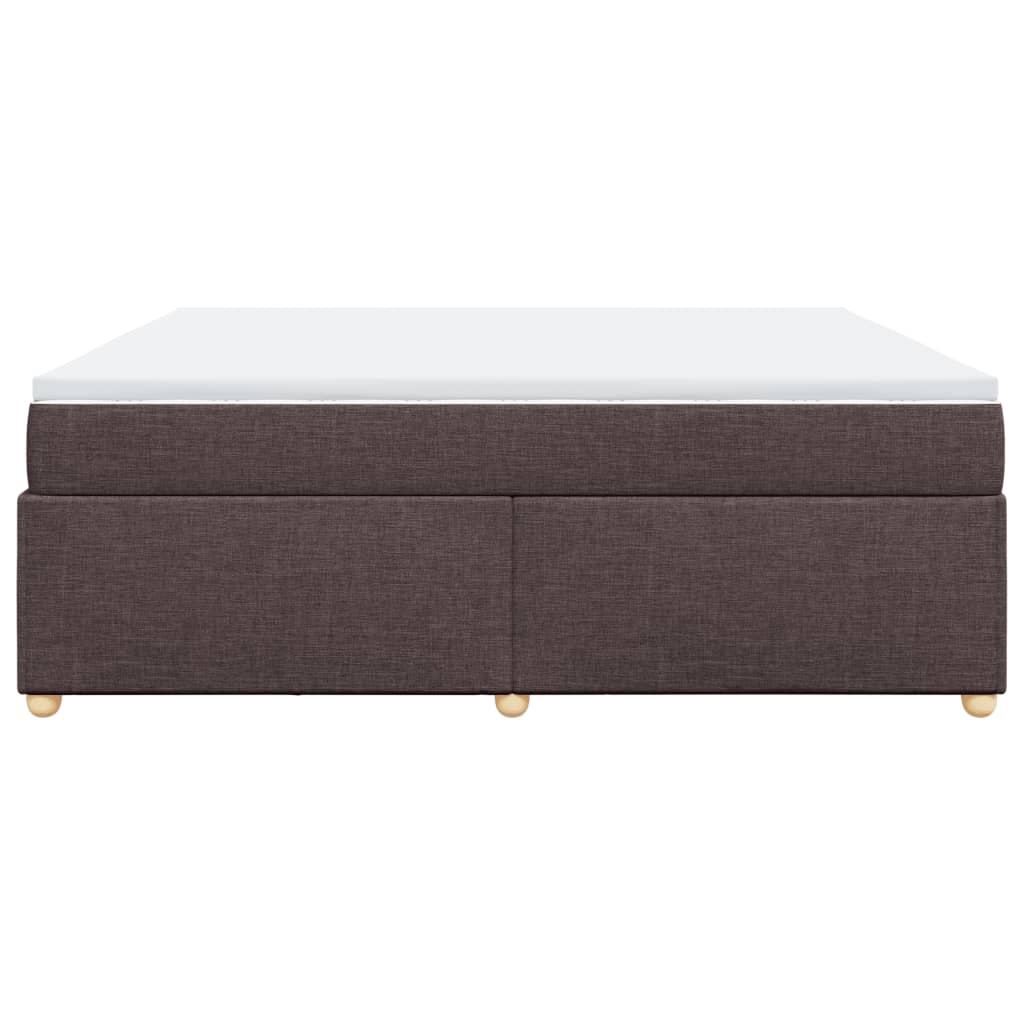 Pat box spring cu saltea, maro închis, 200x200 cm, textil GartenMobel Dekor