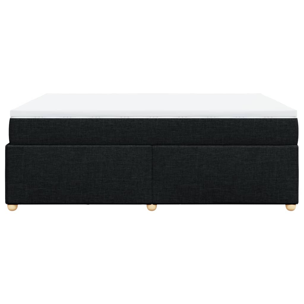 Pat box spring cu saltea, negru, 140x190 cm, textil GartenMobel Dekor