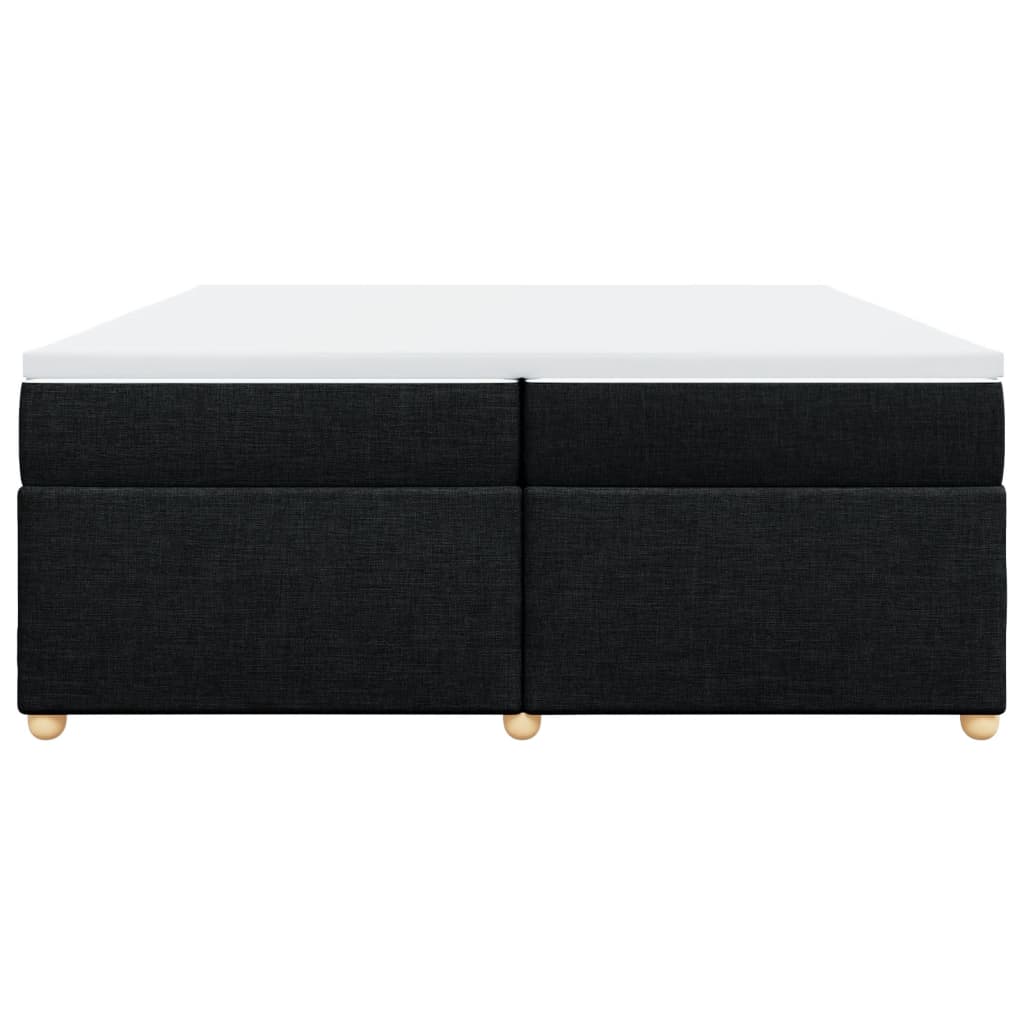 Pat box spring cu saltea, negru, 200x200 cm, textil GartenMobel Dekor