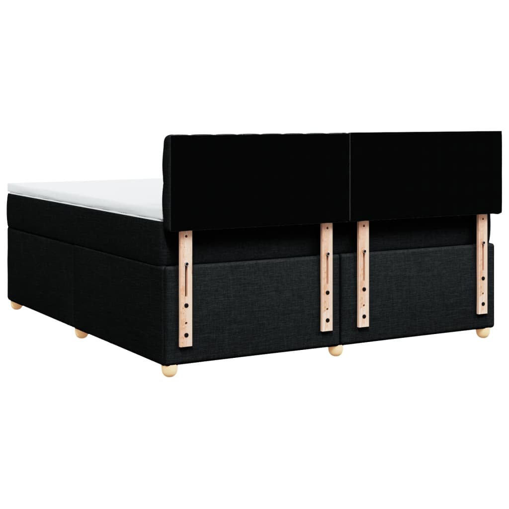 Pat box spring cu saltea, negru, 180x200 cm, catifea GartenMobel Dekor