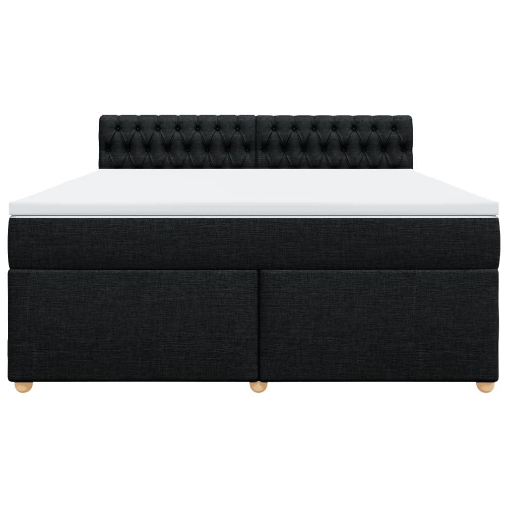 Pat box spring cu saltea, negru, 180x200 cm, catifea GartenMobel Dekor