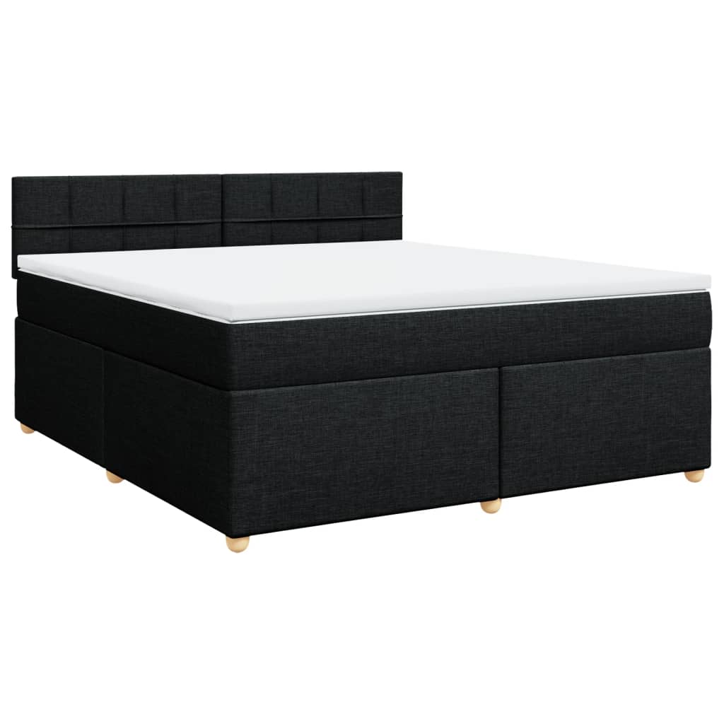 Pat box spring cu saltea, negru, 180x200 cm, catifea GartenMobel Dekor