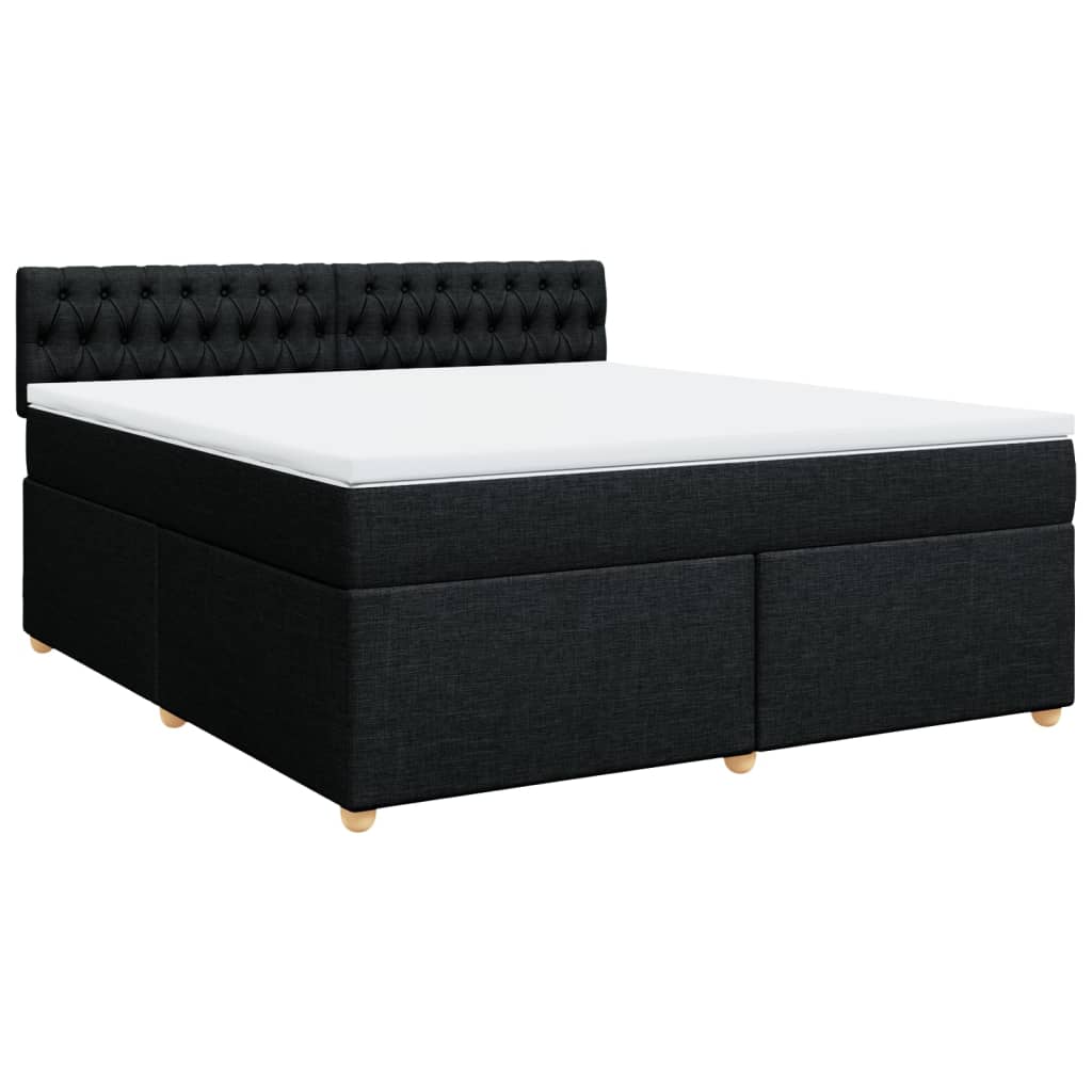 Pat box spring cu saltea, negru, 180x200 cm, catifea GartenMobel Dekor