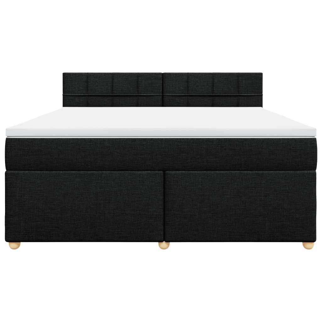Pat box spring cu saltea, negru, 180x200 cm, catifea GartenMobel Dekor