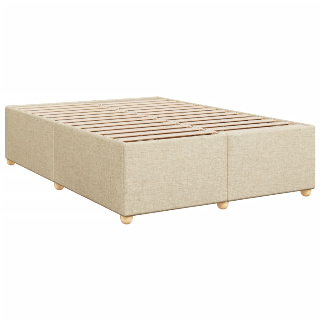 Pat continental cu saltea, crem, 140x200 cm, material textil GartenMobel Dekor