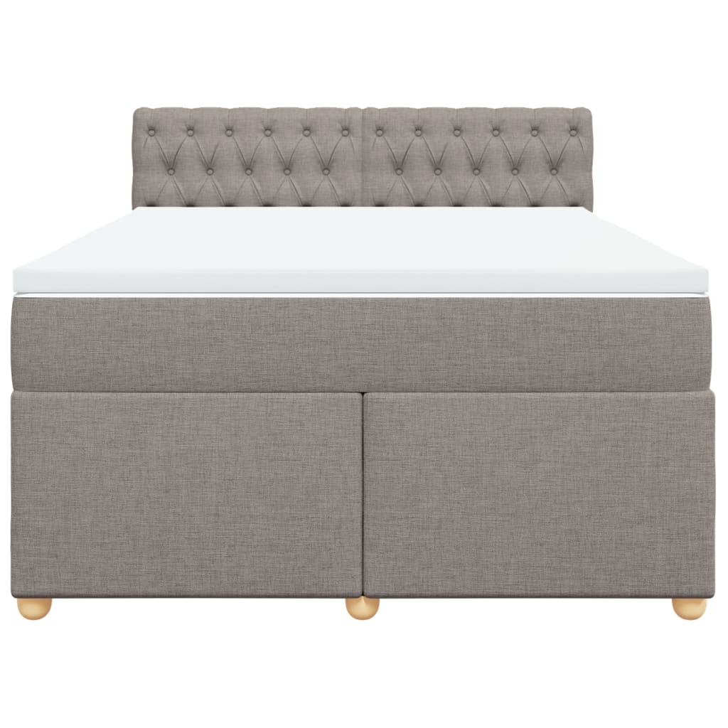 Pat continental cu saltea gri taupe 140x200 cm material textil GartenMobel Dekor