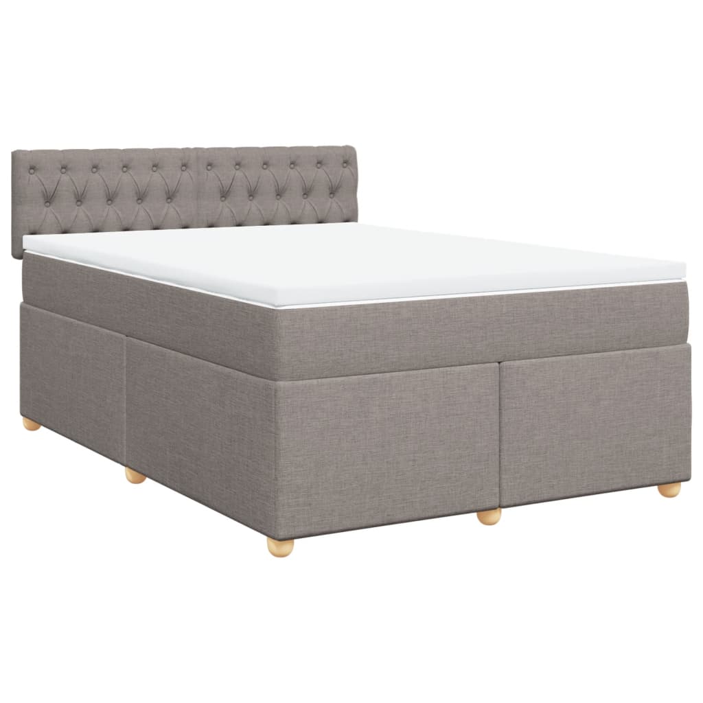 Pat continental cu saltea gri taupe 140x200 cm material textil GartenMobel Dekor