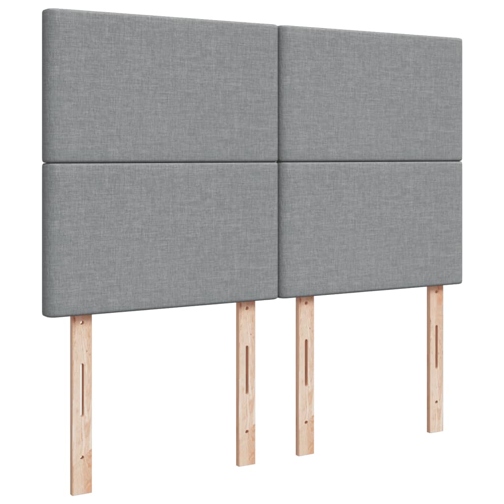 Pat box spring cu saltea, gri deschis, 140x190 cm, textil GartenMobel Dekor