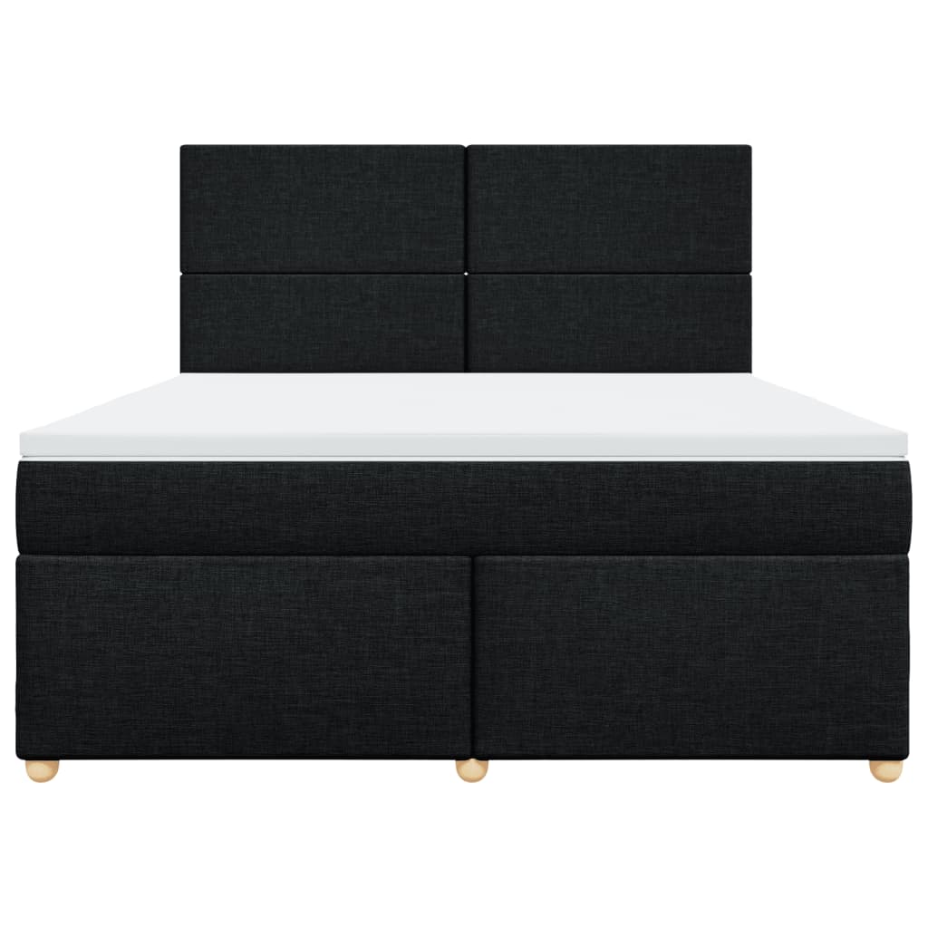 Pat box spring cu saltea, negru, 180x200 cm, catifea GartenMobel Dekor