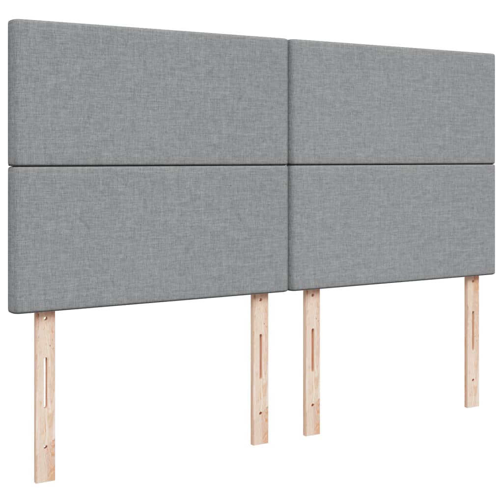 Pat box spring cu saltea, gri deschis, 200x200 cm, textil GartenMobel Dekor