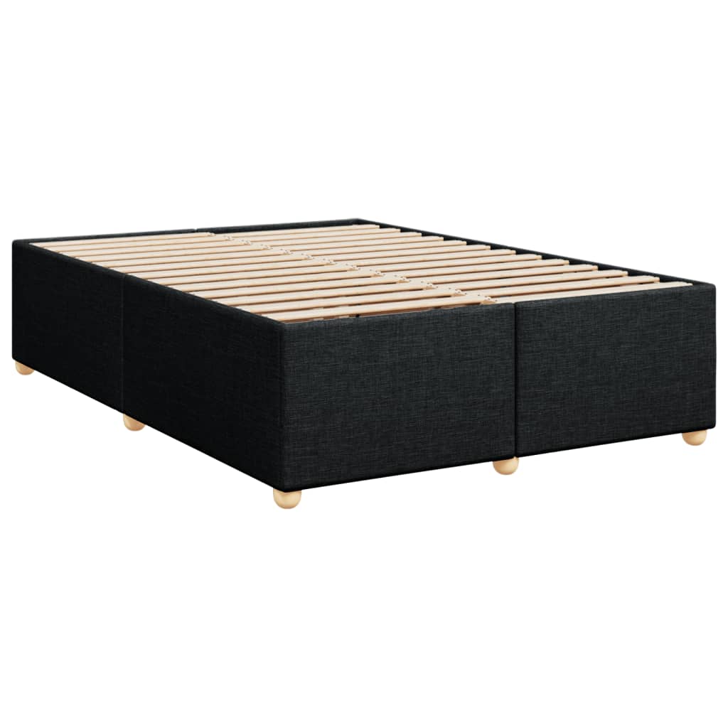Pat box spring cu saltea, negru, 160x200 cm, textil GartenMobel Dekor