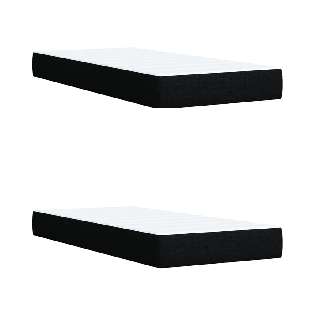 Pat box spring cu saltea, negru, 200x200 cm, textil GartenMobel Dekor