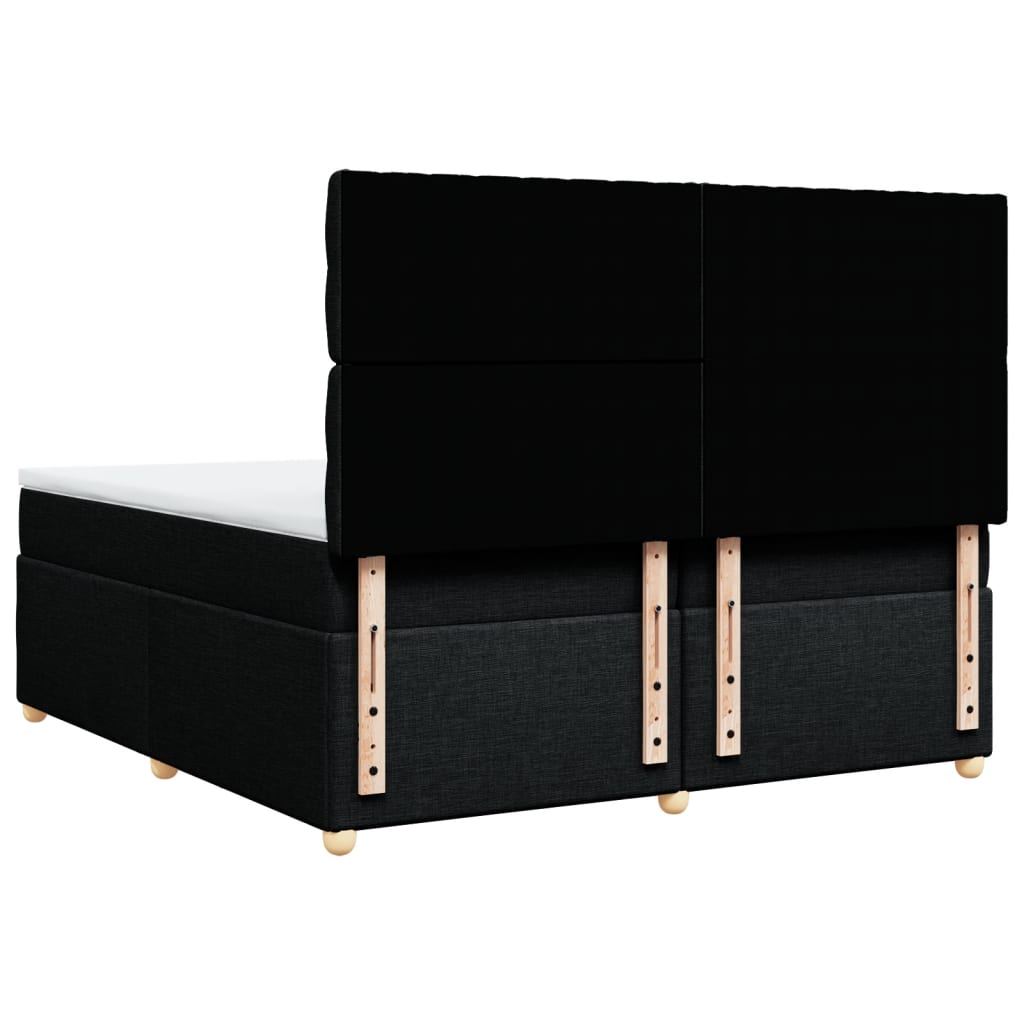 Pat box spring cu saltea, negru, 200x200 cm, textil GartenMobel Dekor