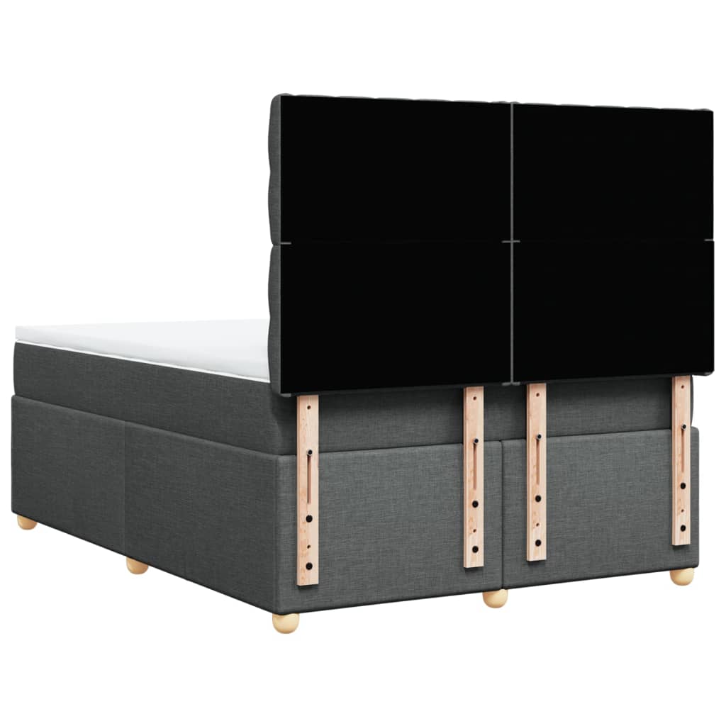 Pat continental cu saltea, gri închis, 160x200 cm, țesătură GartenMobel Dekor