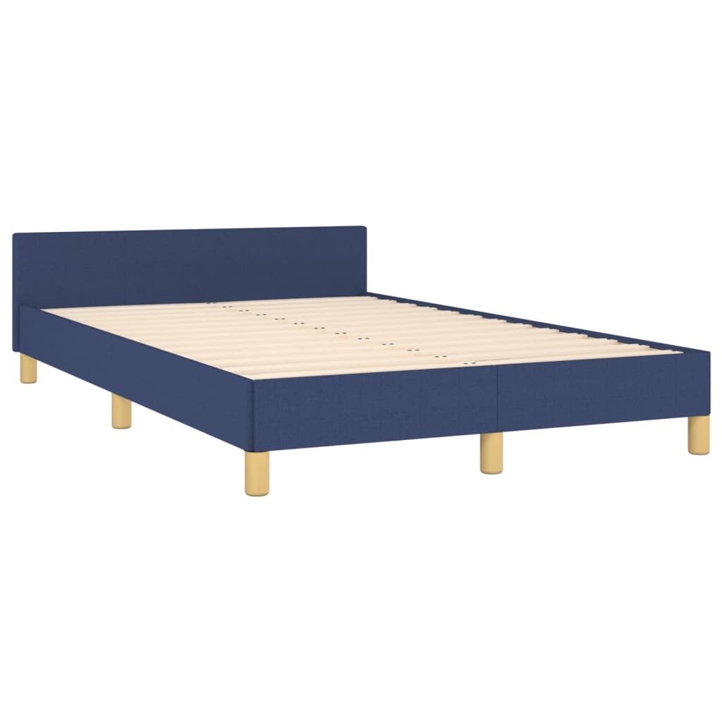 Cadru de pat cu tăblie, albastru, 120x200 cm, textil GartenMobel Dekor