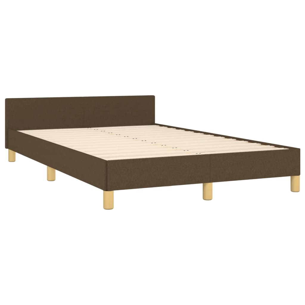 Cadru de pat cu tăblie, maro închis, 120x200 cm, textil GartenMobel Dekor