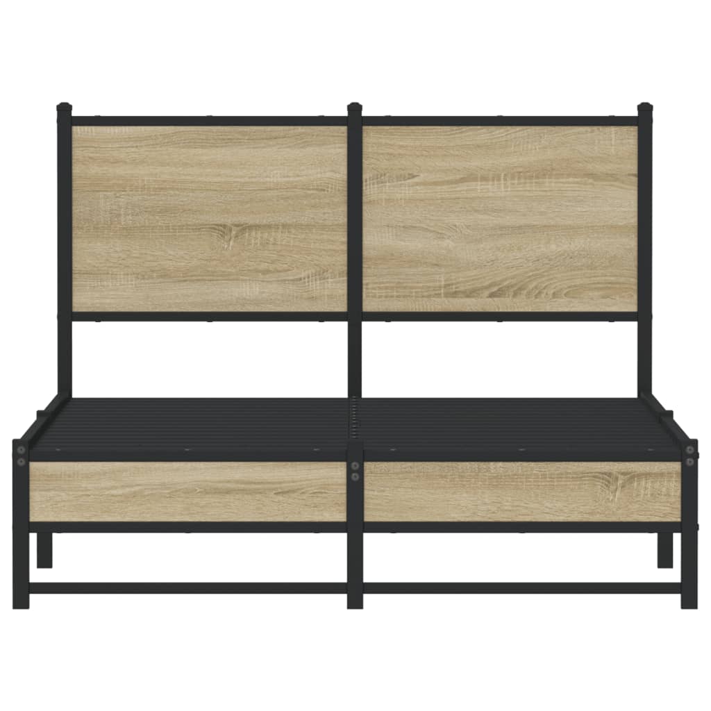 Cadru de pat metalic cu tăblie, stejar sonoma, 120x190 cm GartenMobel Dekor