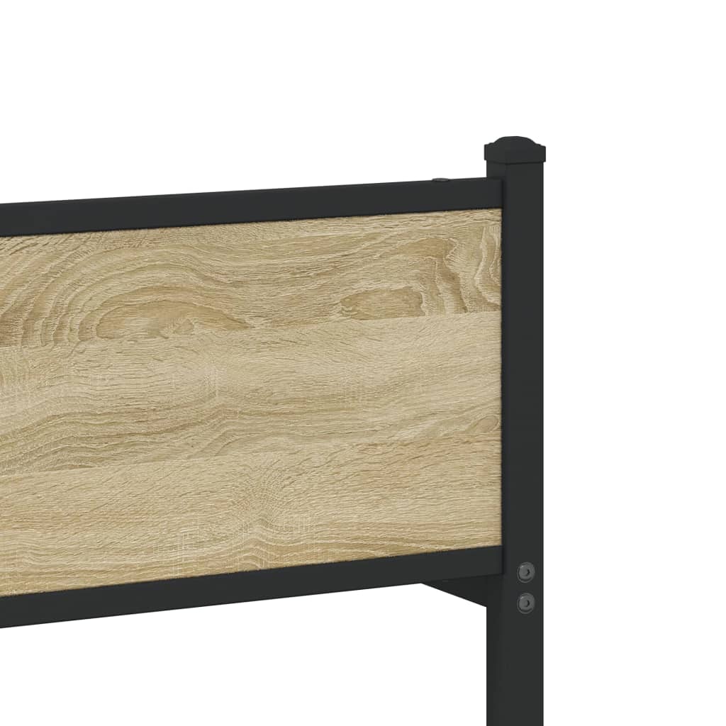 Cadru pat metalic tăblie cap/picioare stejar sonoma 100x190cm GartenMobel Dekor