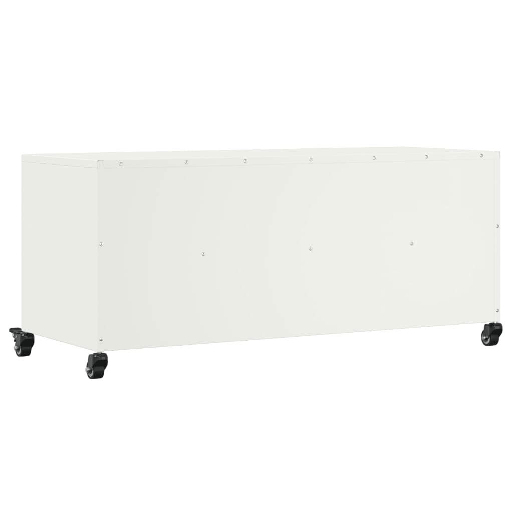Dulap TV, alb, 100,5x39x43,5 cm, oțel laminat la rece GartenMobel Dekor
