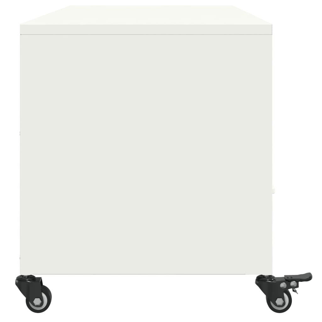 Dulap TV, alb, 100,5x39x43,5 cm, oțel laminat la rece GartenMobel Dekor