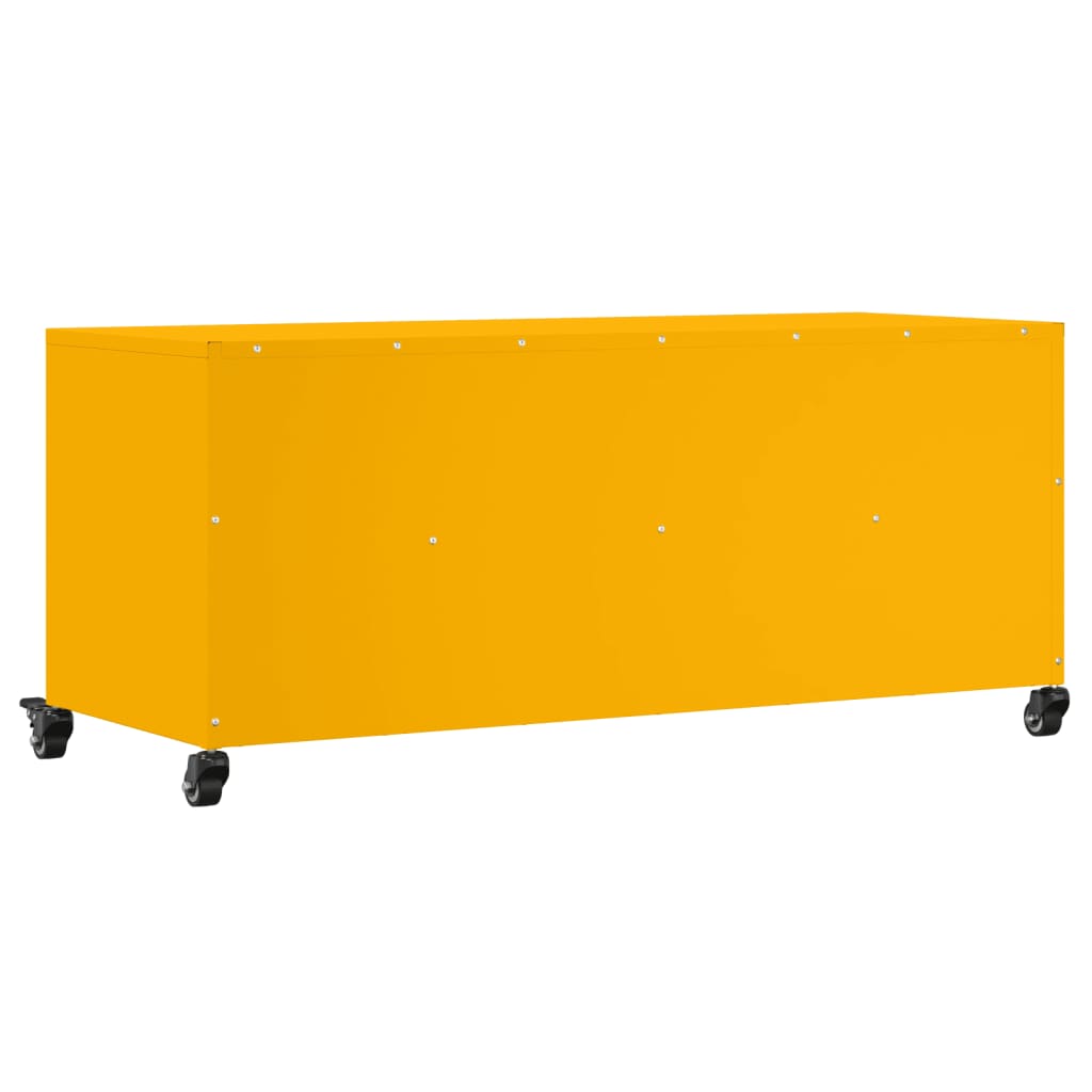 Dulap TV, galben muștar, 100,5x39x43,5 cm, oțel laminat la rece GartenMobel Dekor