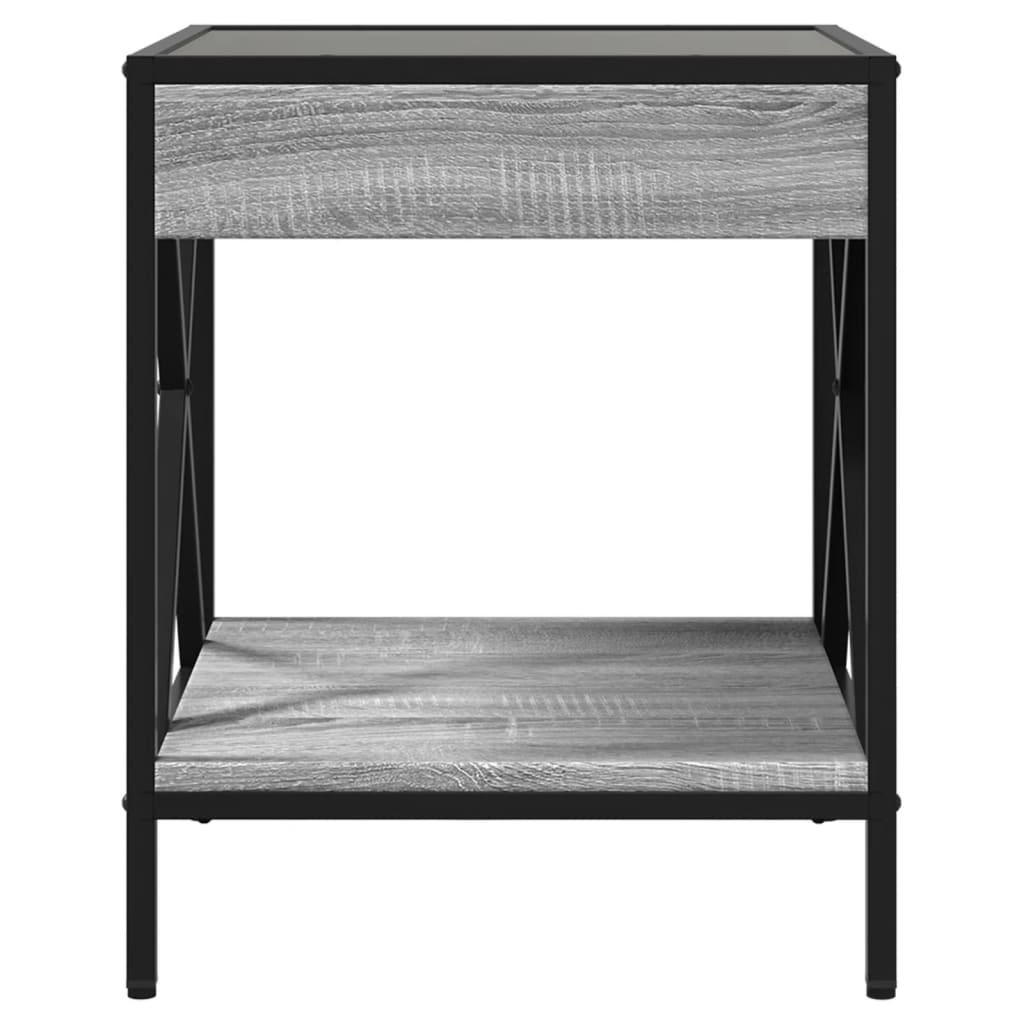 Măsuță de cafea cu LED infinity, gri sonoma, 40x40x49 cm GartenMobel Dekor