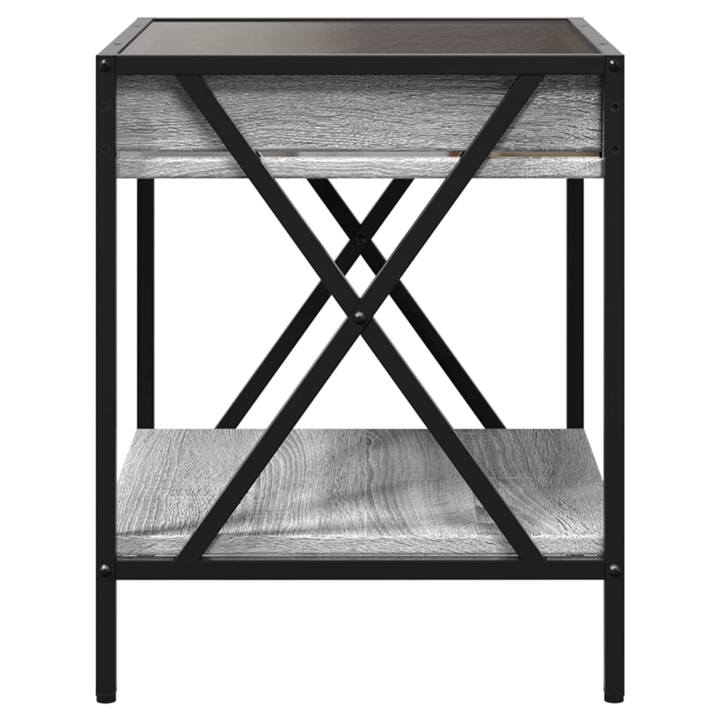 Măsuță de cafea cu LED infinity, gri sonoma, 40x40x49 cm GartenMobel Dekor