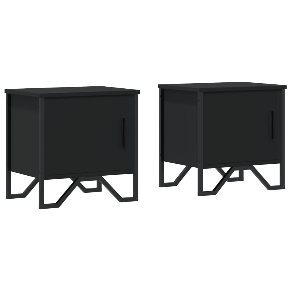 Noptiere, 2 buc., negru, 40 x 30 x 40 cm, PAL GartenMobel Dekor