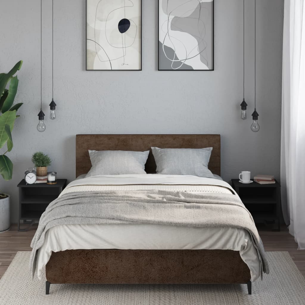 Noptiere, 2 buc., negru, 40x30x40 cm, lemn prelucrat GartenMobel Dekor